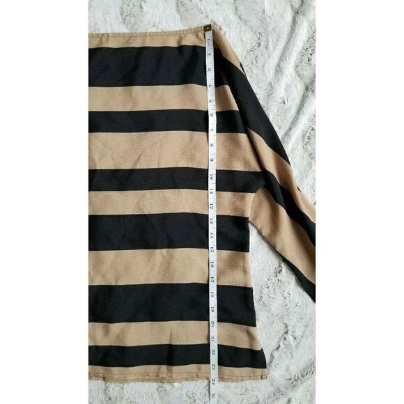 ✨️CL Ann Taylor Loft Brown Black Horizontal Stripe Lightweight Blouse Size XS - Picture 7 of 8